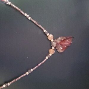 Sapphireskies Designs Gold Filled Garnet Sunstone & Pearl Beaded Necklace